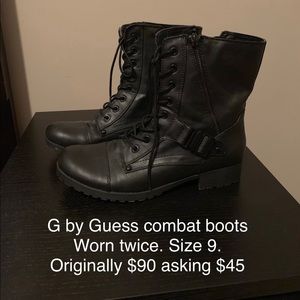 Black combat boots. Barely worn!